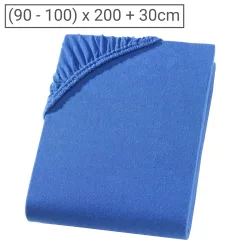 Einzelbett Qualitäts-Jersey Fixleintuch, 100% Baumwolle, royal, 90 x 200 cm