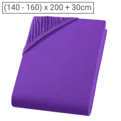 Doppelbett Qualitäts-Jersey Fixleintuch, 100% Baumwolle, violett, 160 x 200 cm