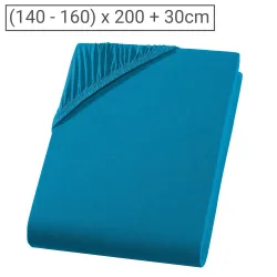 Doppelbett Qualitäts-Jersey Fixleintuch, 100% Baumwolle, petrol, 160 x 200 cm