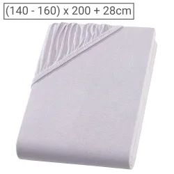 Doppelbett Qualitäts-Jersey Fixleintuch, 100% Baumwolle, silber, 160 x 200 cm