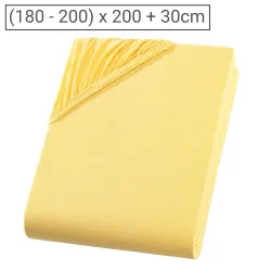 Übergrösse Qualitäts-Jersey Fixleintuch, 100% Baumwolle, maisgelb, 200 x 200 cm