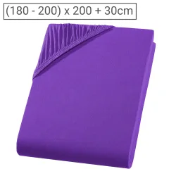 Übergrösse Qualitäts-Jersey Fixleintuch, 100% Baumwolle, violett, 200 x 200 cm