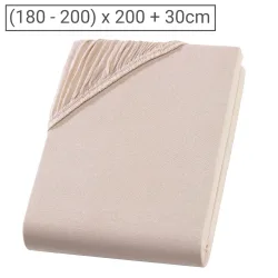 Übergrösse Qualitäts-Jersey Fixleintuch, 100% Baumwolle, beige, 200 x 200 cm