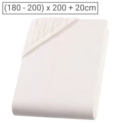 Boxspringbett-Topper Übergrösse Qualitäts-Jersey Fixleintuch, natur, 200 x 200 cm