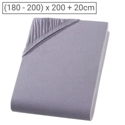 Boxspringbett-Topper Übergrösse Qualitäts-Jersey Fixleintuch, grau, 200 x 200 cm