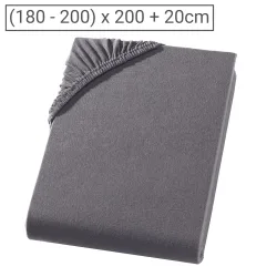 Boxspringbett-Topper Übergrösse Qualitäts-Jersey Fixleintuch, anthrazit, 200 x 200 cm