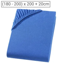 Boxspringbett-Topper Übergrösse Qualitäts-Jersey Fixleintuch, royal, 200 x 200 cm
