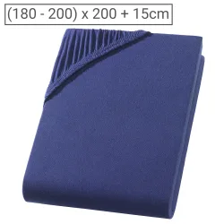Boxspringbett-Topper Übergrösse Qualitäts-Jersey Fixleintuch, marine, 200 x 200 cm