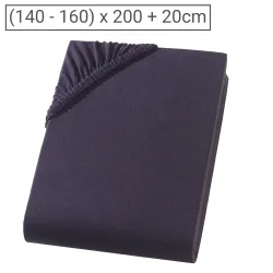 Boxspringbett-Topper Doppelbett Qualitäts-Jersey Fixleintuch, schwarz, 160 x 200 cm