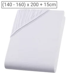 Boxspringbett-Topper Doppelbett Qualitäts-Jersey Fixleintuch, weiss, 160 x 200 cm