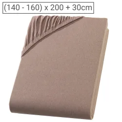 Doppelbett Premium Qualitäts-Jersey Fixleintuch, 100% Baumwolle, nougat, 160 x 200 cm
