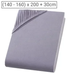 Doppelbett Premium Qualitäts-Jersey Fixleintuch, 100% Baumwolle, grau, 160 x 200 cm