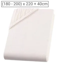 Wasser-/Boxspringbett Premium Qualitäts-Jersey Fixleintuch, natur, 200 x 220 cm