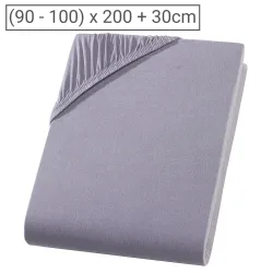 Einzelbett Premium Qualitäts-Jersey Fixleintuch, 100% Baumwolle, grau, 90 x 200 cm