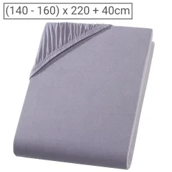 Wasser-/Boxspringbett Premium Qualitäts-Jersey Fixleintuch, grau, 160 x 220 cm