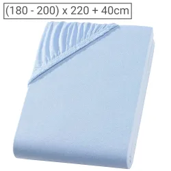 Wasser-/Boxspringbett Superb Qualitäts-Jersey Fixleintuch, hellblau, 200 x 220 cm