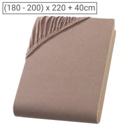 Wasser-/Boxspringbett Premium Qualitäts-Jersey Fixleintuch, nougat, 200 x 220 cm