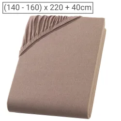 Wasser-/Boxspringbett Premium Qualitäts-Jersey Fixleintuch, nougat, 160 x 220 cm
