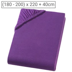 Wasser-/Boxspringbett Superb Qualitäts-Jersey Fixleintuch, aubergine, 200 x 220 cm