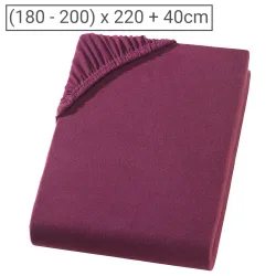 Wasser-/Boxspringbett Superb Qualitäts-Jersey Fixleintuch, bordeaux, 200 x 220 cm