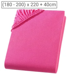 Wasser-/Boxspringbett Superb Qualitäts-Jersey Fixleintuch, magenta, 200 x 220 cm