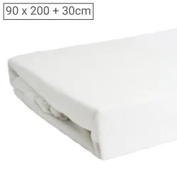 Einzelbett Luxus Frottee Fixleintuch, 80% Baumwolle, 20% Mikrofaser, weiss, 90 x 200 cm