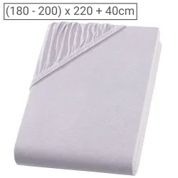 Wasser-/Boxspringbett Superb Qualitäts-Jersey Fixleintuch, silber, 200 x 220 cm