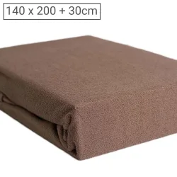 Doppelbett Luxus Frottee Fixleintuch, 80% Baumwolle, 20% Mikrofaser, nougat, 140 x 200 cm