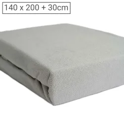 Doppelbett Luxus Frottee Fixleintuch, 80% Baumwolle, 20% Mikrofaser, silber, 140 x 200 cm