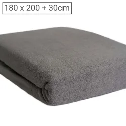 Übergrösse Luxus Frottee Fixleintuch, 80% Baumwolle, 20% Mikrofaser, grau, 180 x 200 cm