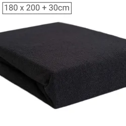 Übergrösse Luxus Frottee Fixleintuch, 80% Baumwolle, 20% Mikrofaser, schwarz, 180 x 200 cm