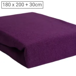Übergrösse Luxus Frottee Fixleintuch, 80% Baumwolle, 20% Mikrofaser, aubergine 180 x 200cm