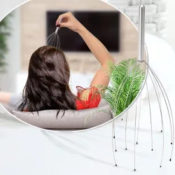 Kopfmassagegerät mit Wohlfühl-Noppen, Kopfmassage-Spinne