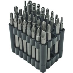 Brüder Mannesmann M29732 Bit-Set 32teilig T-Profil mit Loch, Kreuzschlitz Phillips, Kreuzschlitz Pozidriv, Schlitz,