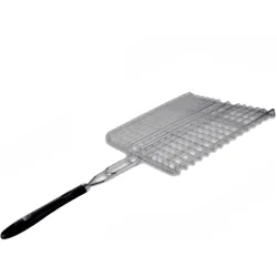 Grillguthalter aus Edelstahl, Grillkorb, 59 x 29 cm