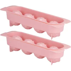 2er-Set Eiswürfelform für je 4 geometrische Eiskugeln