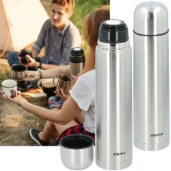2er-Set Thermosflasche, Edelstahl, 1000ml