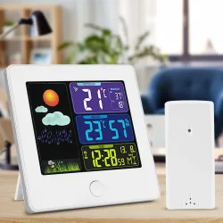 Funk-Wetterstation mit Aussensensor, Thermometer/Hygrometer & Wecker