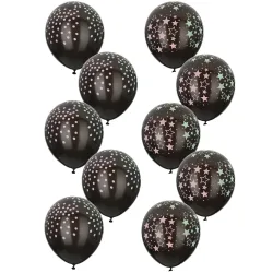 Neonballons, leuchten im Dunkeln, 10 Stk. mit Sternen/ Punkten