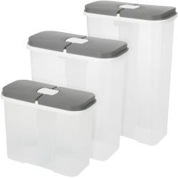 3er-Set Vorratsdosen mit je 2 Fächern, 2100 ml, 2850 ml, 3550 ml