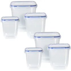 Vorratsdosen, 6er-Set, je 2 x 1100/1950/3250ml, transparent