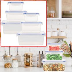 Vorratsboxen, 6er-Set, je 2x 500/900/1500ml, transparent