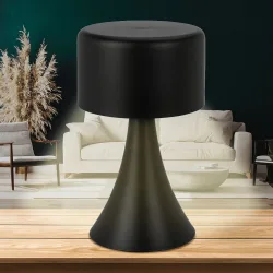 Design LED-Tischlampe, schwarz, Batteriebetrieb, 12 x 21 cm
