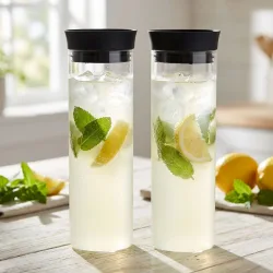 2er-Set Glaskaraffe aus Borosilikatglas, 1L