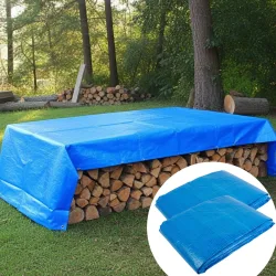 2er-Set Abdeck-Plane, 2 x 3m, blau