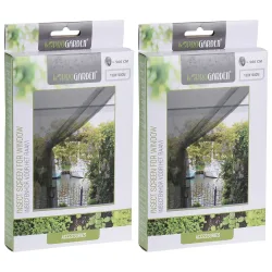 2er-Set Fliegengitter für Fenster, 1,3 x 1,5m, inkl. Klettband