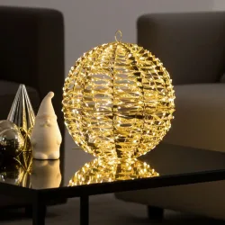 Weihnachtskugel mit 720 warmweissen Micro-LEDs, Goldfarben, Ø 40 cm