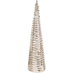 Weihnachts-Lichtpyramide mit Micro LEDs und Timer, gold, H 60 cm