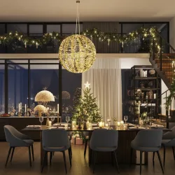 Weihnachtskugel mit 960 warmweissen Micro-LEDs, Goldfarben, Ø 50 cm