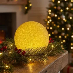 Leuchtkugel, Weihnachtskugel, Ø 18 x 17,2 cm, LED, warmweiss